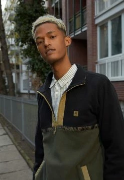 Billabong BOUNDARY MOCK LITE - Fleece Jumper - Dark Olive -Billabong Shop 9912a82c58d4468782ea671a599dbea6