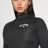 Billabong DESIGN SHORT SLEEVES RASHGUARD - Bikini Top - Black Pebble -Billabong Shop 9af57a056c2e423eac11d4b696d756db